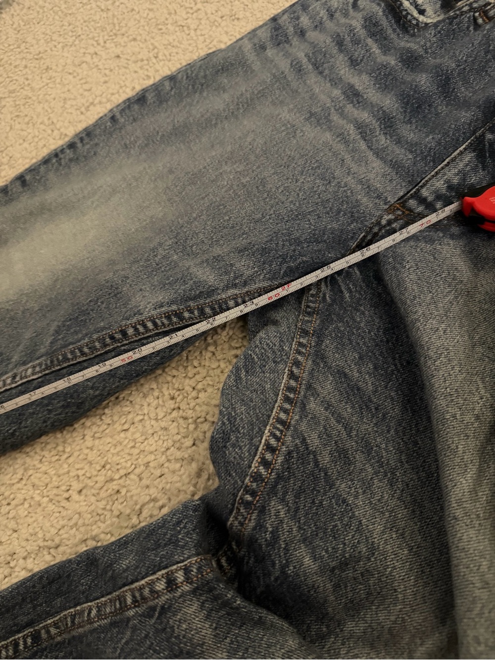 rag & bone Washed Blue Boyfriend Jeans with Elastic Hem - Picture 3 of 6